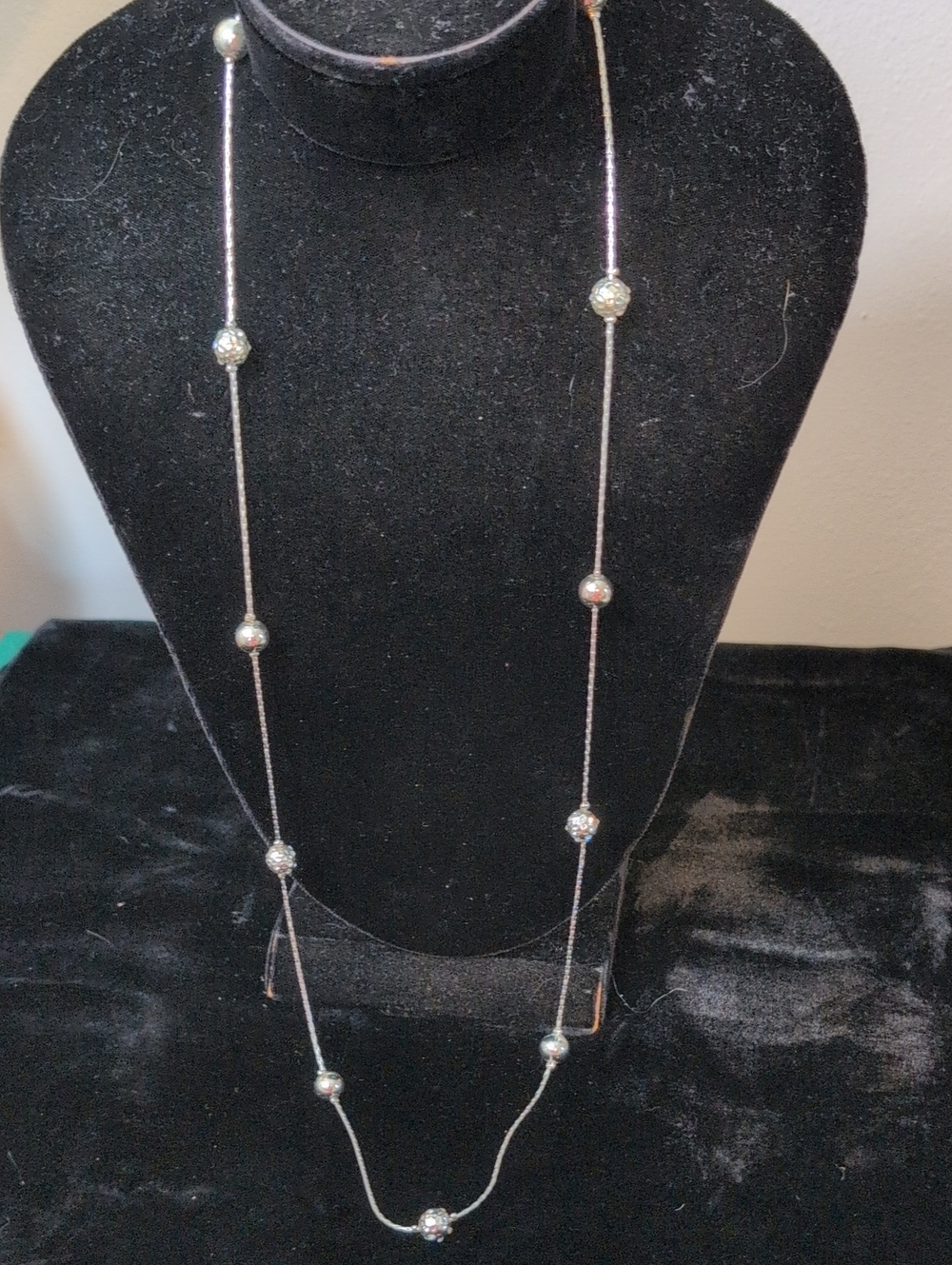 Swarovski Silver Crystal Station Long Necklace